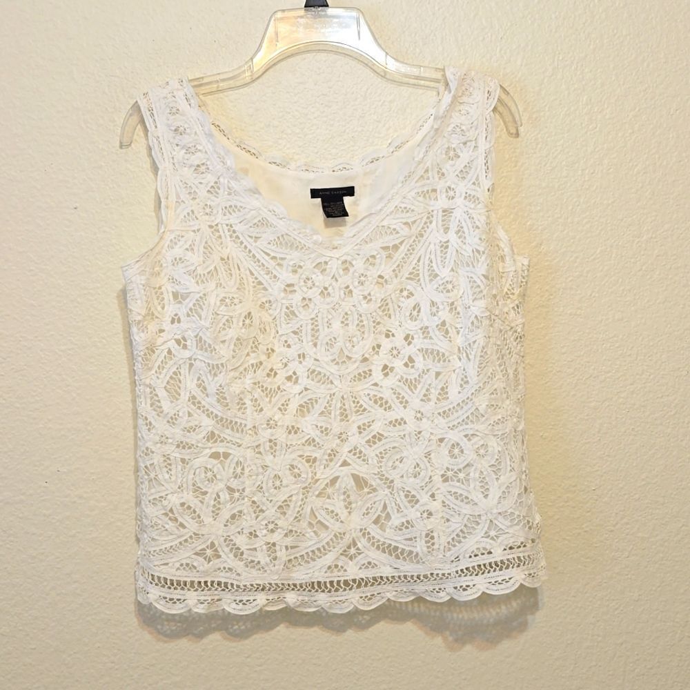 Ann Carson | White lace  top medium
